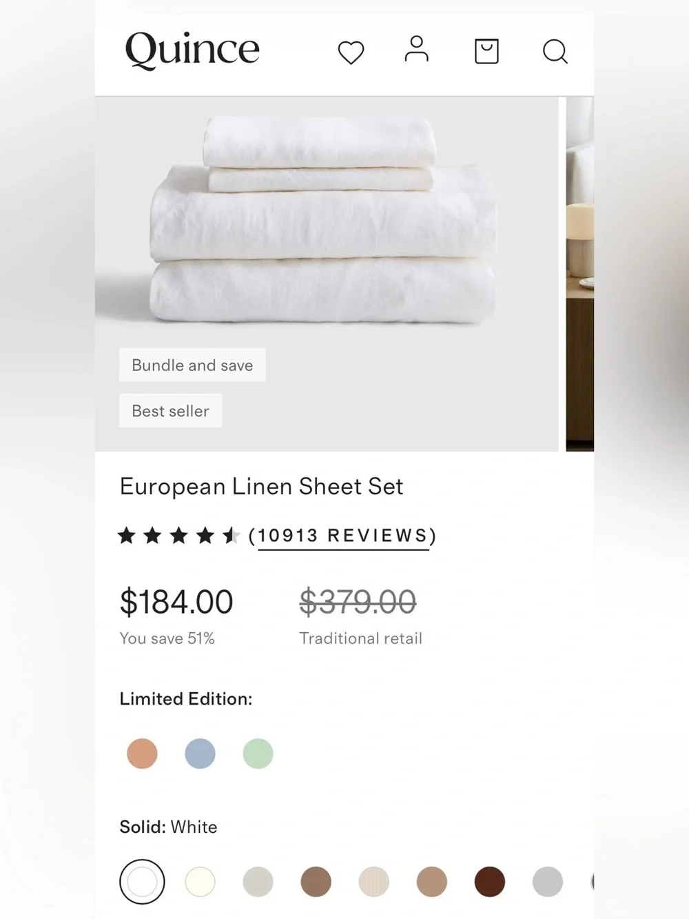 Quince white sheets